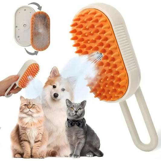 3-in-1 Pet Steam Brush - Ultimate Grooming Comb for Dogs & Cats with Adjustable Steam Mist for Effortless Hair Removal