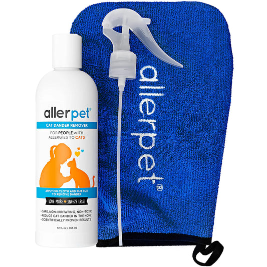 Allerpet Cat Dander Remover - 100% Non-Toxic Allergy Relief for Cat Owners - Scientifically Proven & USA Made (12Oz)